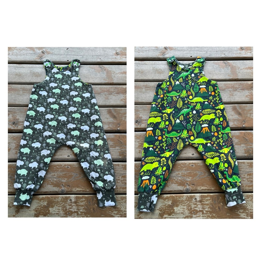 Handmade Reversible One Piece Jumper/Overalls - Size 12-24 Months